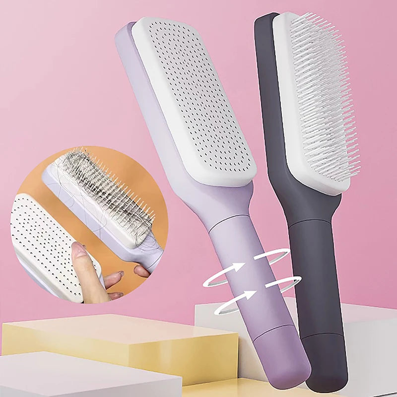 GlideEase Self-Cleaning Hairbrush